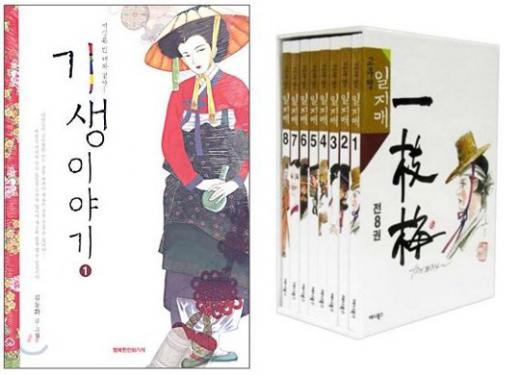 ↑드라마화 될 예정인 김동화 화백의 만화 '기생이야기'와 고우영 화백의 만화 '일지매'