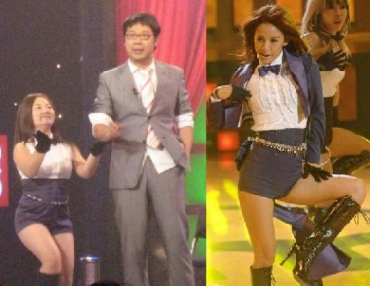 이효리를 패러디한 '폭소클럽'의 박나래와 가수 이효리.
