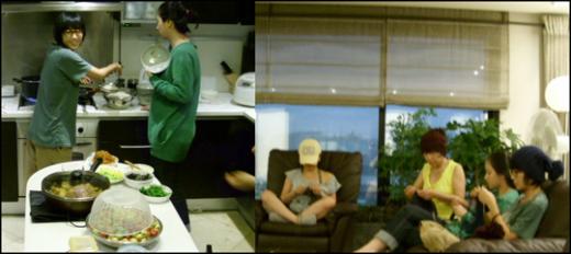 소위 '패밀리'들을 위해 잔치국수를 만들고, 이들과 뜨개질을 즐기는 일상에서의 최진실