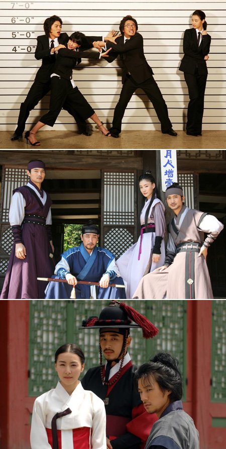 윗쪽부터 KBS 2TV '얼렁뚱땅 흥신소', MBC드라마넷 '별순검', KBS 2TV '한성별곡'