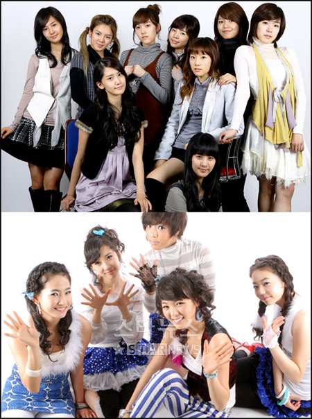 여성그룹 소녀시대(위)와 원더걸스 ⓒ머니투데이 스타뉴스
