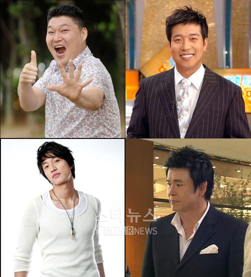 스포츠스타 출신 연예인인 강호동, 강병규, 이동준, 최현호(왼쪽 위부터 시계방향으로)