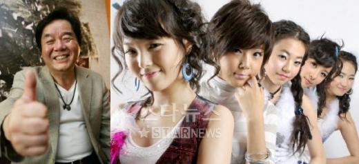 2007년 연예계 최고의 키워드로 꼽힌 심형래(왼쪽) 감독과 원더걸스 ⓒ머니투데이 스타뉴스