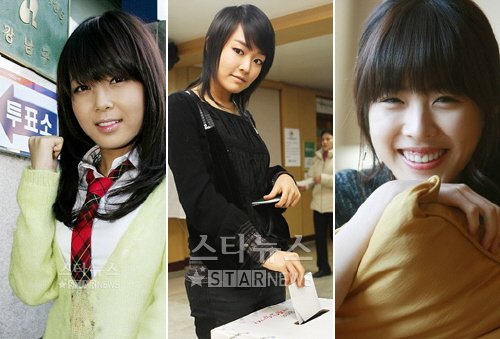 19일 첫 대선 투표에 나선 88년생 스타인 유빈, 윤하, 이연희(왼쪽부터)