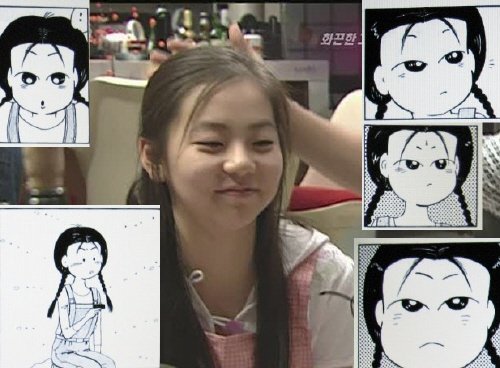 ⓒ<인터넷에서 화제를 모으고 있는 '뜨거운 것이 좋아' 원작만화 속 캐릭터와 소희의 비교사진>