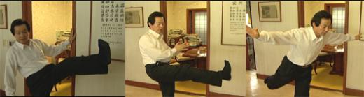 허경영 총재의 축지법 시범장면=왼발 -> 오른발 -> 날아라