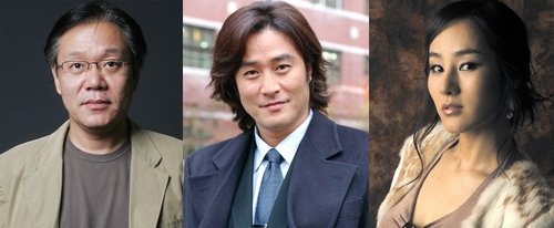故 이영훈 작곡가, 연기자 최민수, 가수 란(왼쪽부터)