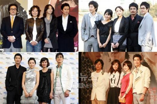 MBC '천하일색 박정금',SBS '물병자리', KBS 2TV '태양의 여자', MBC '흔들리지마'(위쪽부터 시계방향)