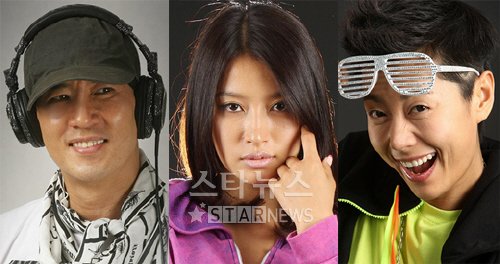 ↑테크토닉 열풍에 합류한 구준엽,황보,춘자(왼쪽부터)