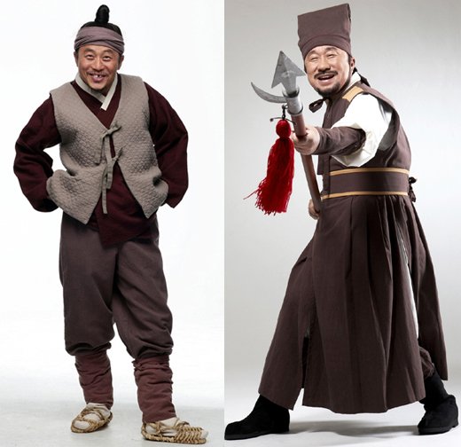 SBS '일지매'의 쇠돌(이문식 분 ⓒSBS)과 KBS 2TV '최강칠우'의 남득(임하룡 분 ⓒKBS)