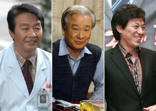 왼쪽부터 탤런트 서인석, 이순재, 김갑수.