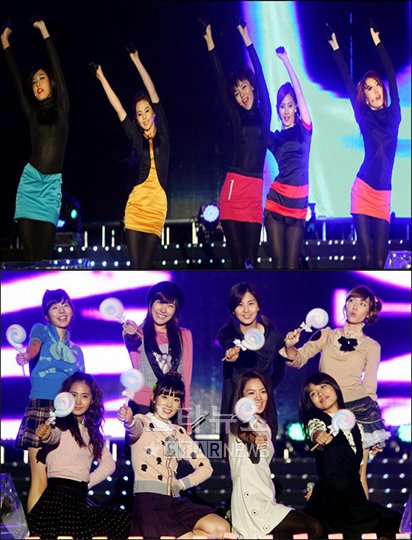 ↑원더걸스(위)와 소녀시대 ⓒ사진=이명근 기자