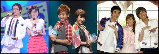 ↑SBS '인기가요',KBS2TV '뮤직뱅크',MBC '쇼!음악중심'의 MC들(왼쪽부터) <사진출처=SBS,KBS,MBC>