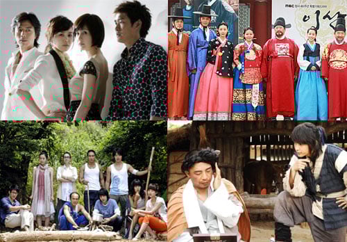 KBS 2TV '태양의 여자',MBC '이산',SBS '일지매',MBC '크크섬의 비밀'(왼쪽 상단부터 시계방향) ⓒ