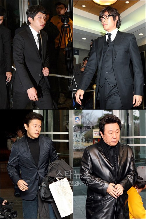 16일 故 박광정의 빈소를 찾은 봉태규, 이병헌, 권해효, 임하룡(왼쪽 위부터 시계방향) ⓒ송희진 기자