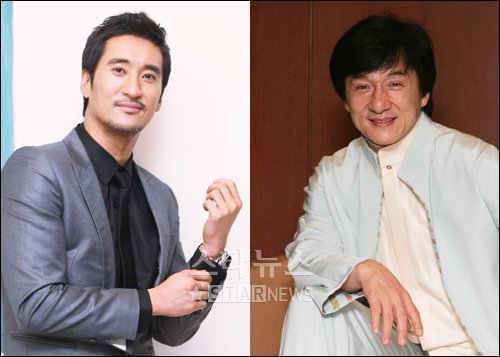 배우 신현준(왼쪽)과 성룡 ⓒ머니투데이 스타뉴스