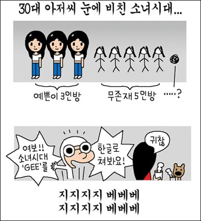 윤모 씨가 인터넷에 게재한 만화의 한 장면