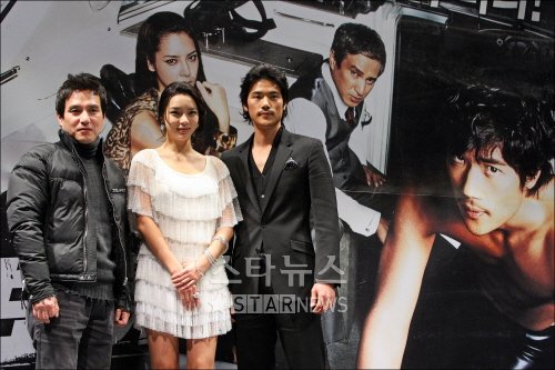 영화 '마린보이'의 주인공 조재현, 박시연, 김강우 ⓒ송희진 기자