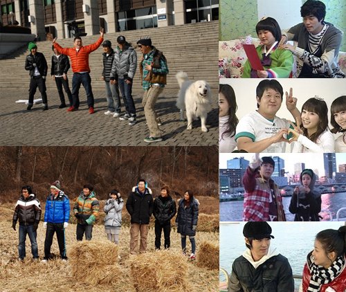 일요일 오후 방송되는 KBS 2TV '해피선데이'의 '1박2일'코너와 MBC '일요일 일요일 밤에'의 '우리 결혼했어요' 코너, SBS '일요일이 좋다'의 '1박2일' 코너 <사진출처=KBS,MBC,SBS>