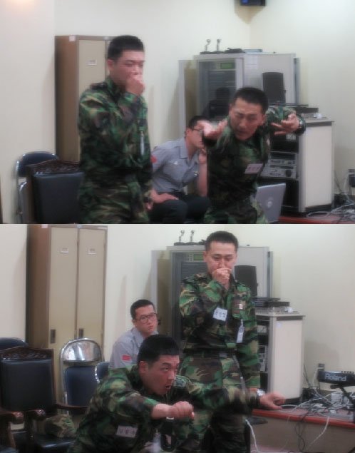 연예병사 면접 중인 윤진영과 김필수