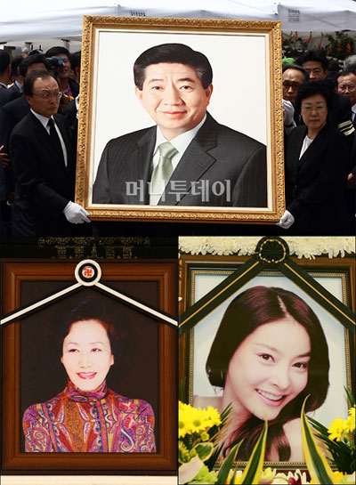 ↑故노무현 전 대통령(위), 故여운계(아래 왼쪽), 故장자연