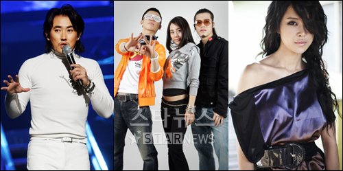 ↑이승철, 에이트, 백지영(왼쪽부터)