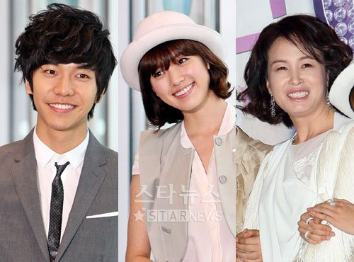 SBS 주말극 '찬란한 유산'의 이승기, 한효주, 김미숙(왼쪽부터) ⓒ홍봉진 기자