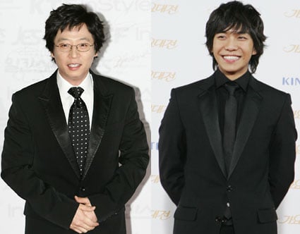 ↑유재석(왼쪽)과 이승기