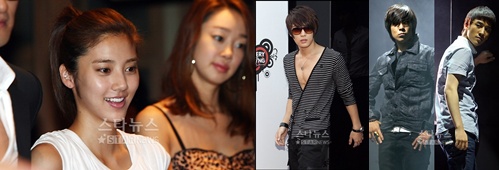 손담비 영웅재중 탑 승리 (왼쪽부터) ⓒ머니투데이 스타뉴스