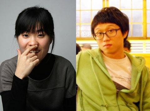 박지선(왼쪽)과 박성광