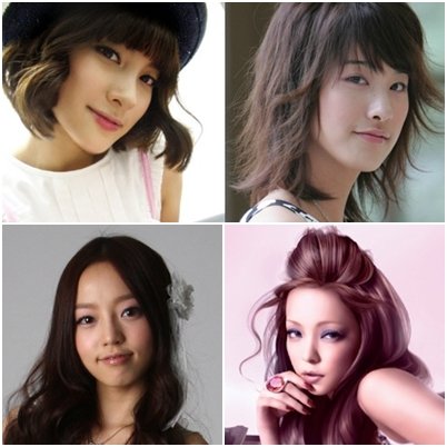 박규리, 유인영, 아무로 나미에, 구하라(왼쪽 위부터 시계방향. 아무로 나미에 사진제공=SM엔터테인먼트)