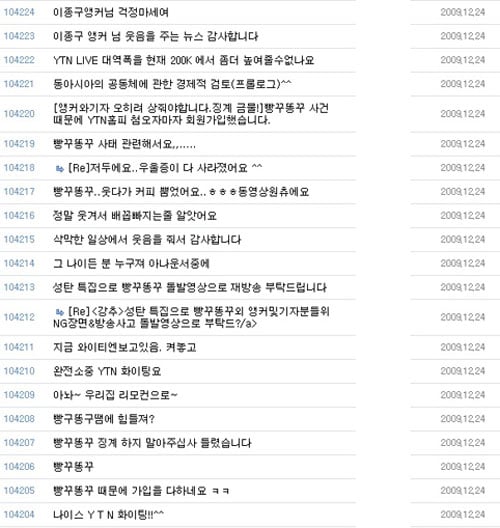↑ YTN 시청자 의견 게시판