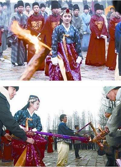 ↑이시진 묘소 참배에 참여한 장나라 ⓒ사진=중국 신화망