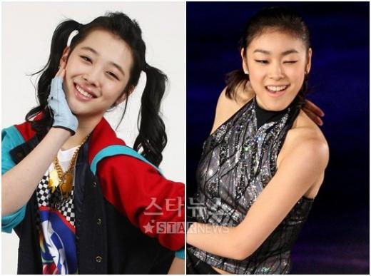 f(x)의 설리(왼쪽)과 김연아 선수 ⓒ사진=머니투데이 스타뉴스