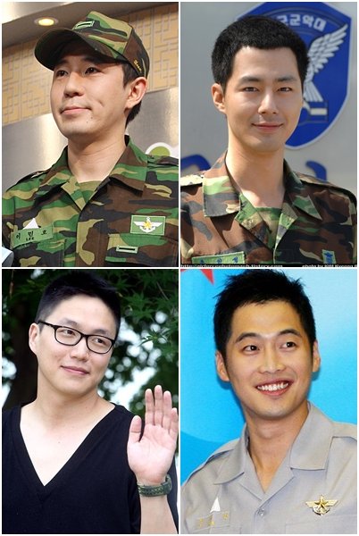 ⓒ왼쪽 상단부터 시계방향으로 붐,조인성,김재원,성시경 등 복무 중인 연예인들.