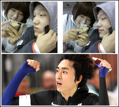 이상화와 모태범 선수(위), 이승훈 선수 ⓒ사진=모태범 미니홈피, 대한체육회 제공