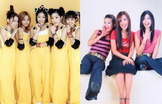 '티티마'시절 좌에서 두번째 강세미, '파파야'시절 오른쪽 끝에 고나은