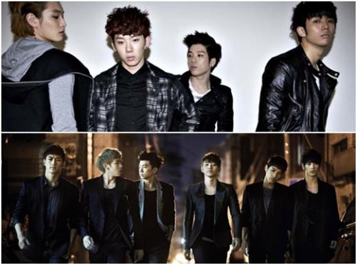 2AM(위)과 2PM ⓒ사진=빅히트엔터테인먼트, JYP엔터테인먼트