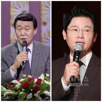 김동건 아나운서(왼쪽)와 김병찬 전 아나운서