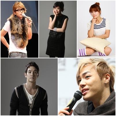 박효신,린,화요비,휘성,환희(왼쪽부터 시계방향)