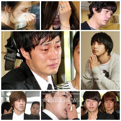 30일 세상을 떠난 배우 박용하 빈소를 조문한 스타들. 김민정 김현주 박희순 소지섭 유노윤호 김기수 김기범 김형준 (왼쪽 위부터) ⓒ이동훈 홍봉진 류승희 기자