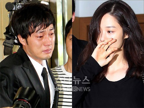 소지섭(왼쪽)과 김현주가 故박용하의 빈소에서 슬픔에 잠겨있다 ⓒ사진=임성균 홍봉진 기자
