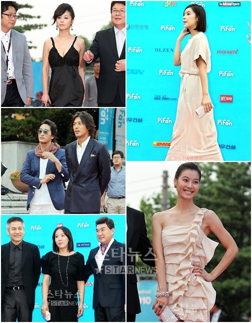 왼쪽 위에서부터 시계방향으로 서영희, 황정음, 윤소이, 안성기, 강수연, 이덕화, 신현준, 오지호 ⓒ머니투데이 스타뉴스