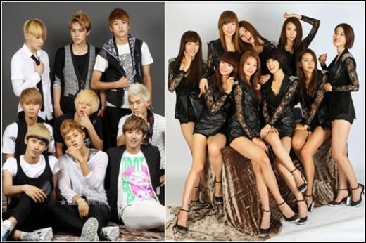제국의아이들(왼쪽)과 나인뮤지스 ⓒ머니투데이 스타뉴스