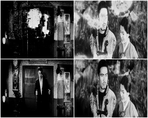 영화 '두만강아 잘 있거라'의 복원전(위쪽)과 복원후(아래쪽) 장면 <사진제공=시네마디지털서울영화제>