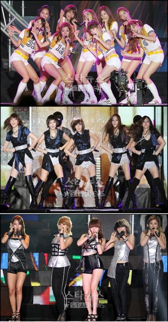 소녀시대, 카라, 포미닛(위부터) ⓒ인천=이명근 기자