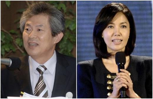앵커로 활동하던 당시의 엄기영, 백지연 전 앵커 <사진=MBC>