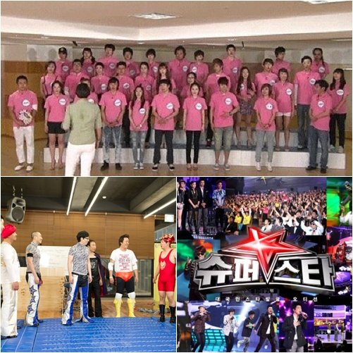 '남격합창단', '슈퍼스타K2', '무도 레슬링'(맨 위 왼쪽부터 시계방향)