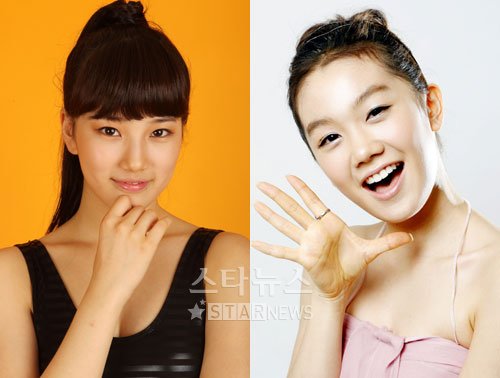 드라마 '드림하이'에 출연하는 걸그룹 미쓰에이 멤버 수지(왼쪽)와 가수 주 ⓒ머니투데이 스타뉴스