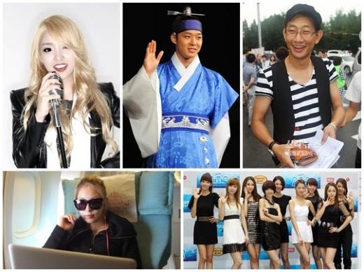사진 왼쪽 위부터 시계방향으로 윤하, 박유천, 김창렬, 나인뮤지스, 보아